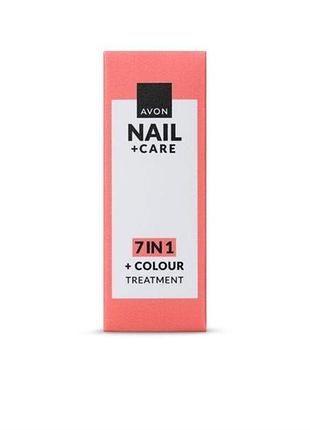 Avon лак-догляд для нігтів 7 в 1 nail + care рожева терапія /pink therapy 11мл