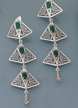 Серьги из серебра 925 пробы с цирконием хартов 2787