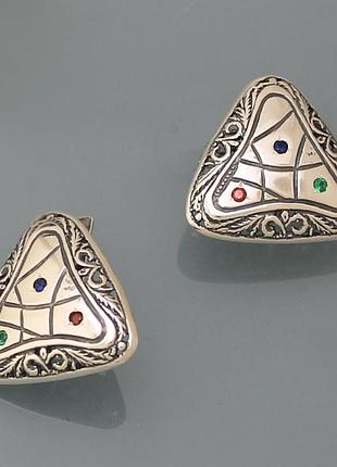 Серьги из серебра 925 пробы с цирконием хартов 2745