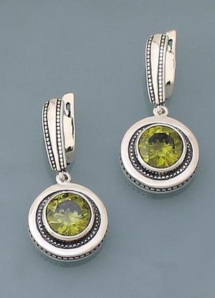 Серьги из серебра 925 пробы с цирконием хартов 2756