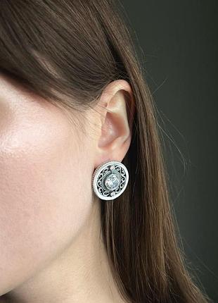 Серьги из серебра с кубическим цирконом хартов 2520