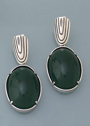 Серьги из серебра 925 пробы с натуральным агатом хартов 2759