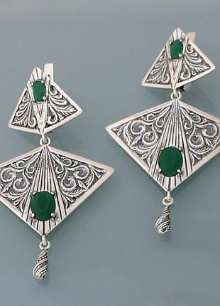 Серьги из серебра 925 пробы с цирконием хартов 2788