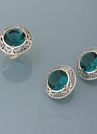 Комплект из серебра 925 пробы с цирконием 2726+