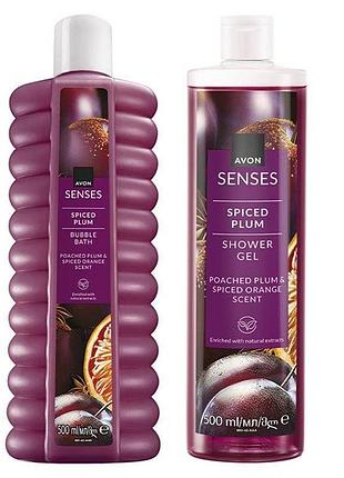 Avon senses набір 2-в-1 "святкова слива"