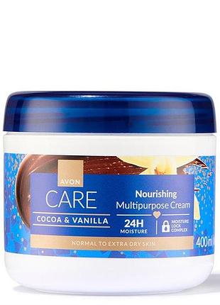 Avon care живильний мультифункціональний крем для обличчя, рук та тіла з маслом какао та екстрактом ванілі 400 мл