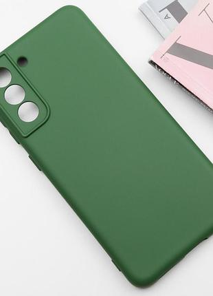 Чохол tpu getman liquid silk full camera для samsung galaxy s21 зелений / dark green
