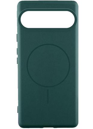 Чехол silicone cover lakshmi (aa) with magfit для google pixel 9 / 9 pro зеленый / dark green