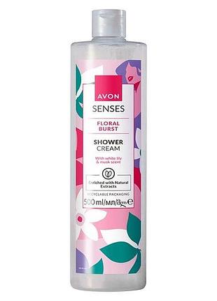 Avon senses крем-гель для душу «біла лілія» 500мл