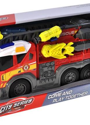 Машина інерційна rj2820 "пожежна" озвучена, зі світлом, в коробці yg toys