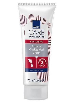 Avon foot works регенеруючий 3-денний крем для потрісканих п'ят 75мл