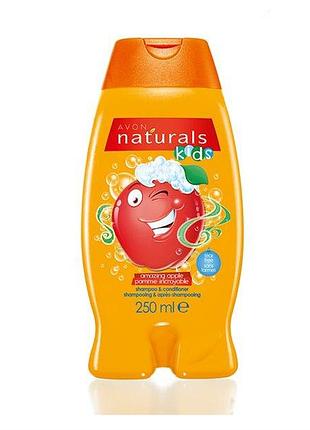Avon naturals kids шампунь-ополіскувач 2-в-1 «веселе яблуко» 250мл
