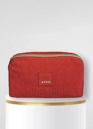 Avon косметичка червона з логотипом avon розмір 95х95х170 мм