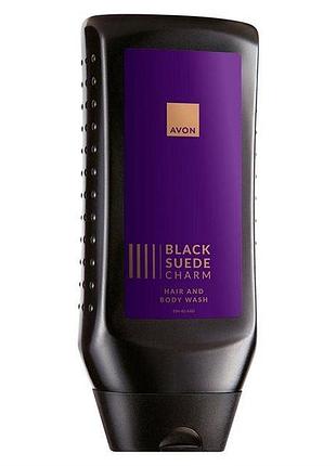 Avon шампунь-гель для душу black suede charm, 250 мл