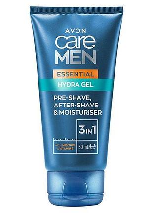 Avon care men essential 3-в-1 гель для обличчя перед/після гоління та зволожувальний засіб «основний догляд»