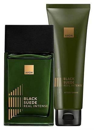 Avon набір black suede real intense