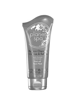 Avon planet spa маска для очищення шкіри обличчя peel-off з активованим вугіллям 50 мл