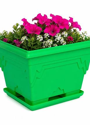Пластиковый цветочный горшок, кашпо с подставкой soloplast 5,2 л