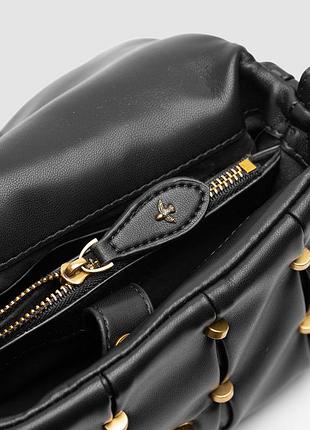 💎 pinko black quilted leather love mini puff staples 21 х 15 х 8 см