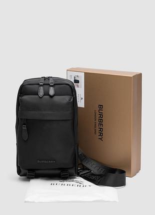 Чоловіча сумка burberry black nylon crossbody bag 17 х 27 х 5 см
