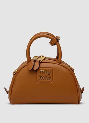 Жіноча шкіряна сумочка miumu top handle bag brown 17.5 x 11 x 7 см