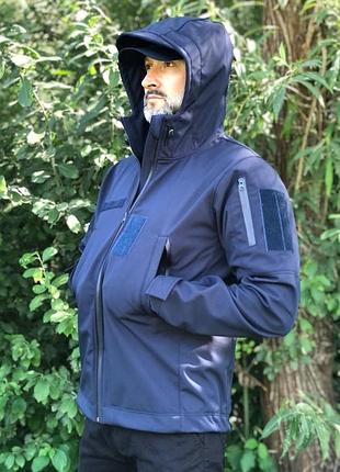 Тактическая куртка soft shell синяя дснс