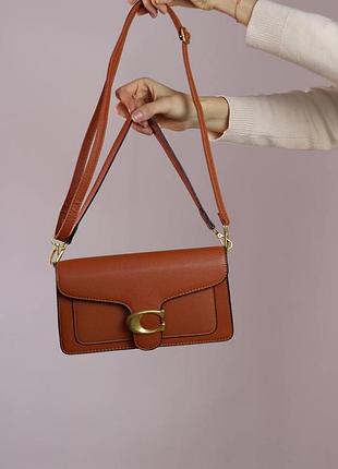 Женская сумка coach tabby коричневая 27х15х9