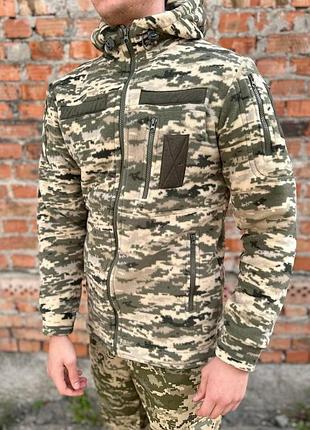 Флисовая кофта пиксель с капюшоном v2 50