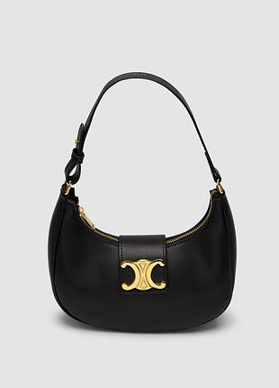 Жіноча шкіряна сумочка celine ava triomphe soft bag in smooth calfskin black 25 х 13 х 7 см