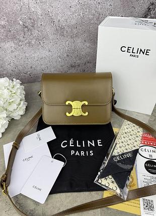 Жіноча сумочка celine міні шкіряна коричнева