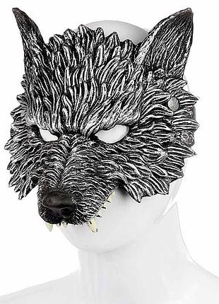 Черная маска волка resteq. маска волк из полиуретановой пены. маска wolf черного цвета