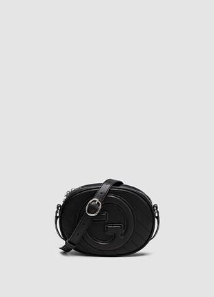 💎 gucci blondie leather shoulder bag black 20 х 15 х 7 см