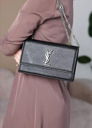 Saint laurent grained black/silver 25х16х5
