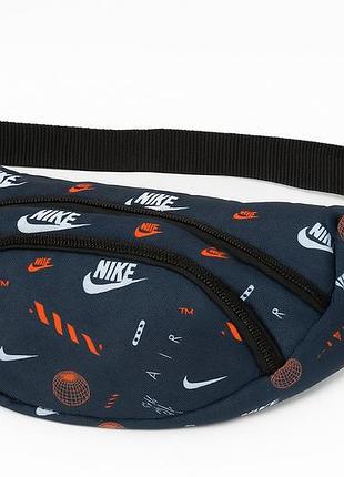 Бананка nike синяя, белые с оранжевым лого