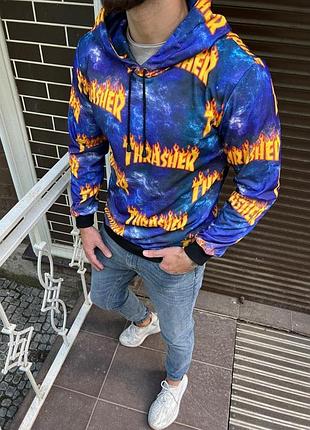 Стильне синє худі thrasher