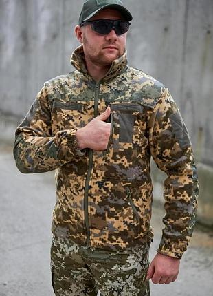 Флисовая кофта пиксель с накладками military 48
