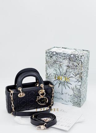 Dior lady d-joy bag black with gold 22х11х3
