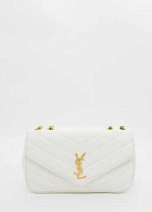 Saint laurent loulou big size leather white with gold 29x17