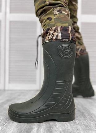Мужские тёплые тактические сапоги резиновые высокие масла с вкладышем 44-45