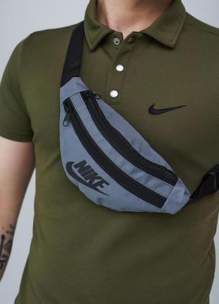 Бананка nike серая, черное лого наката