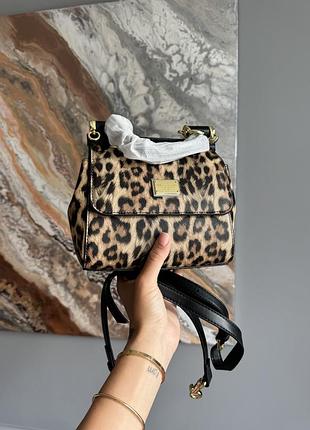 Dolce & gabbana medium sicily leopard print bag 18x17x6