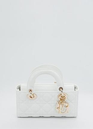 Dior d-joy patent leather bag in white with gold