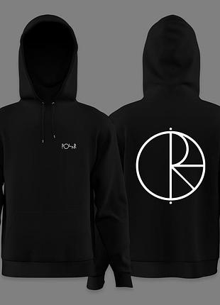 Мужское худи на флисе полар контур лого / polar logo outline