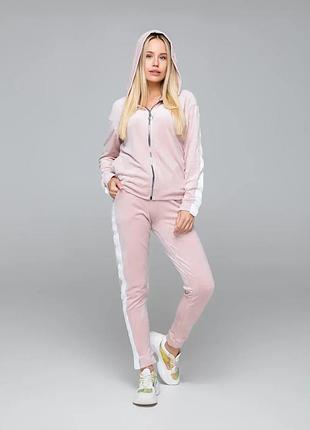 Жіночий костюм велюр velour, бежевий l/xl
