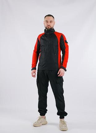 Костюм мужской intruder: куртка soft shell light "iforce" красная + брюки "hope" черные