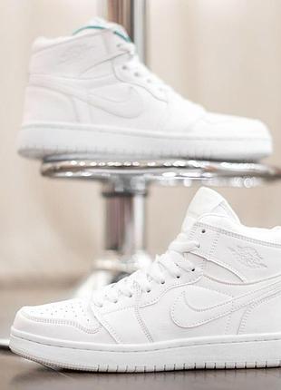 Nike air jordan 1 retro white женские белые кроссовки размер 38/24см