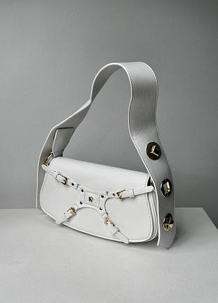 Жіноча шкіряна сумка manc lilith white 27.5 х 14 х 5 см