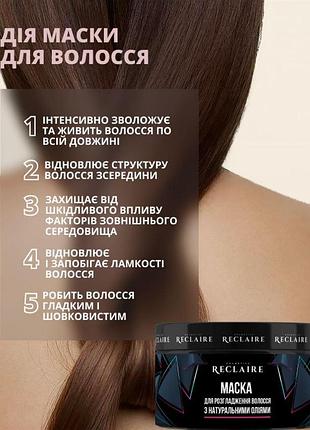 Маска для розгладження волосся з натуральними оліями для гладкості, усунення пухнастості та відновлення волосся 200 мл