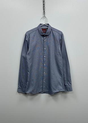 Класична сорочка hugo boss erondo hugo two ply slim fit shirt blue/white