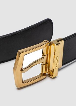 Кожаный ремень burberry reversible grainy чёрный 115 х 3.5 см